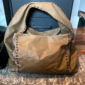 LAST CALL! STUNNING EUC Jimmy Choo Studded Saba Hobo Large  in Taupe/Brown